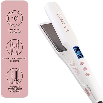 Titanium Hair Straighteners for Thick Hair - Professional Flat Iron Hair Straightener for Women