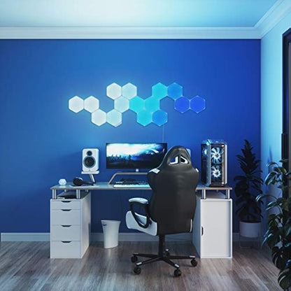 Nanoleaf Shapes Hexagon Starter Kit, 15 LED Smart Light Panels - Dimmable & Modular Wi-Fi Wall Mood Lights, Works with Alexa Google Assistant Apple Homekit, for House Room Decor or Desk