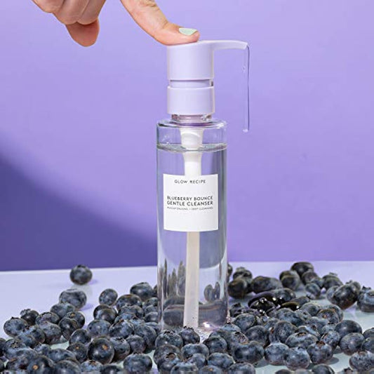 Glow Recipe Blueberry Bounce Hyaluronic Acid Foaming Cleanser - Pore-Refining + Hydrating Gentle Face Cleanser with AHA - Vegan + Cruelty-Free Face Wash for Sensitive Skin (160ml / 5.4oz)