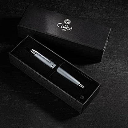 Colibri Equinox Twist Ballpoint Pen-brushed Steel and Chrome Luxury Pen-sleek Branded Spring Clip- Comes In A Nice Gift Box-Gift For Men And Women