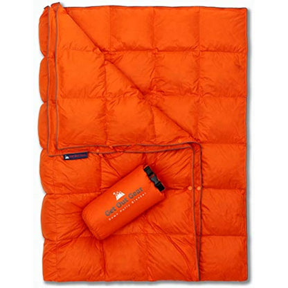 Get Out Gear Down Camping Blanket - Outdoor Lightweight Packable 650 Fill Power Down Blanket Compact Waterproof and Warm Backpacking Quilt for Camping Hiking Travel Hammock