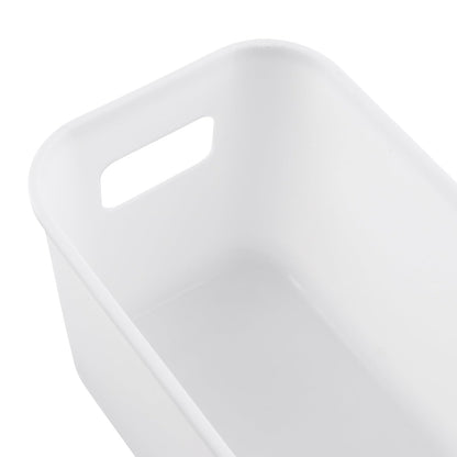 MAHIONG 10 PCS Narrow Storage Box, Plastic Small Storage Baskets with Handles, Cupboard Organiser Storage Boxes for Kitchen, Home, Office, Bathroom