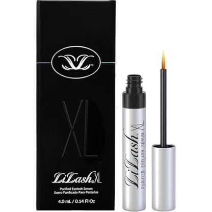 LiLash XL Eyelash Serum to Grow Longer & Fuller-Looking Lashes - Eyelash Growth Enhancer, Safe for Use with Contacts, Lash Extensions, Sensitive Eyes - Vegan & Cruelty-free (4mL, 6-Month Supply)