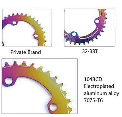 splumzerUK STOCK Road Bike Crank, Mountain Bike 170mm Square Crankset with 104 BCD 32/34/36/38T Chainring, Aluminum Alloy MTB Crank Narrow Wide CNC