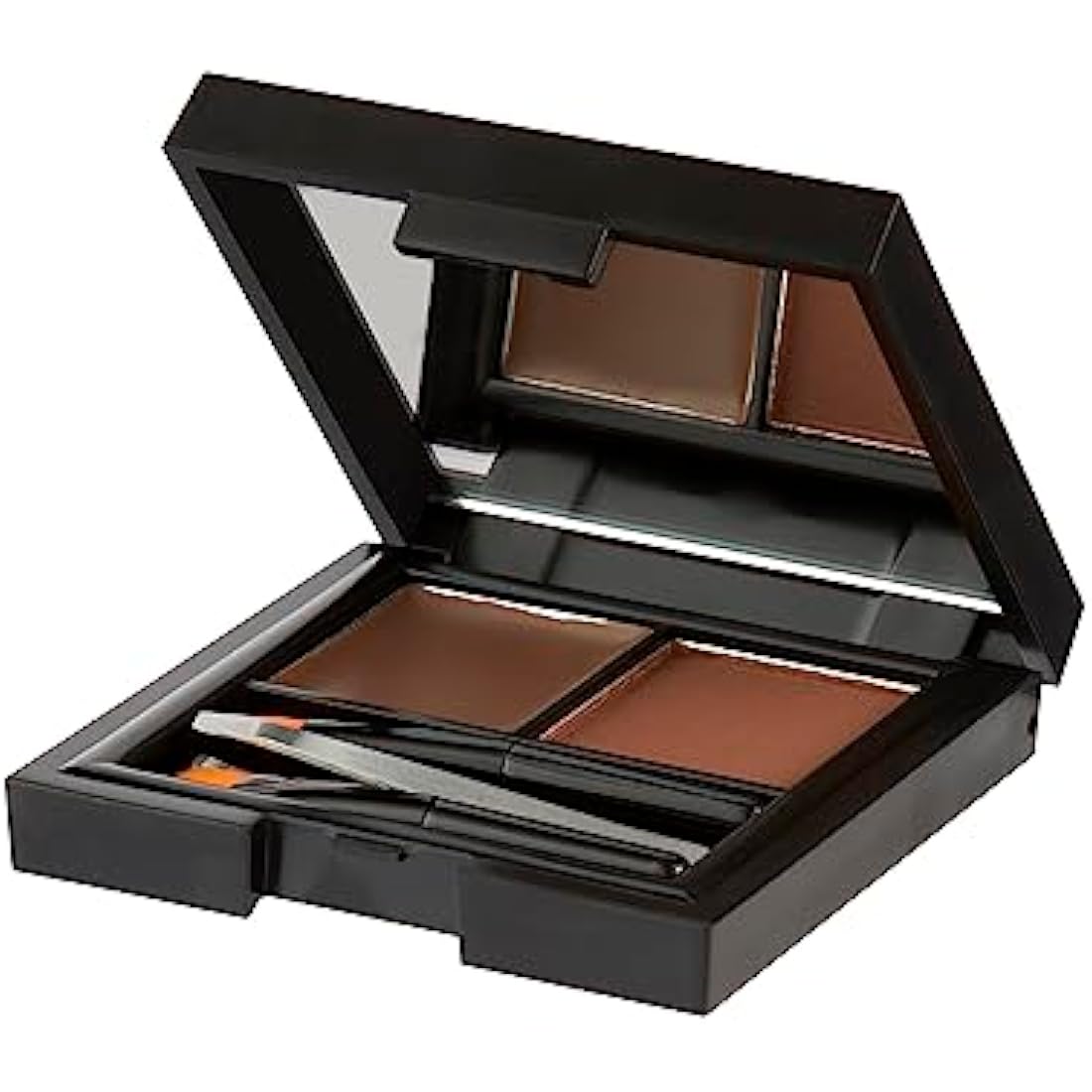 Sleek MakeUP Brow Kit, Brow Wax and Powder Kit with Tweezers and 2 Brushes, Define and Sculpt Brow with a Travel Size Kit, Medium