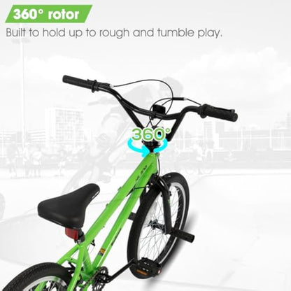 HILAND 20 Inch BMX Freestyle Bike for boys girlss With 360 Degree Gyro & 4 Pegs, 20 Inch BMX Bike for 9 10 11 12 13 Years old kid girl boys girls