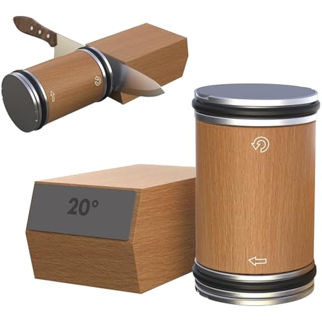 Rolling Knife Sharpener for Kitchen Knives - Rolling Knife Sharpening - Knife Sharpener Tool Kit Offers Sharpening Stone - Birthday Gift for Women Men