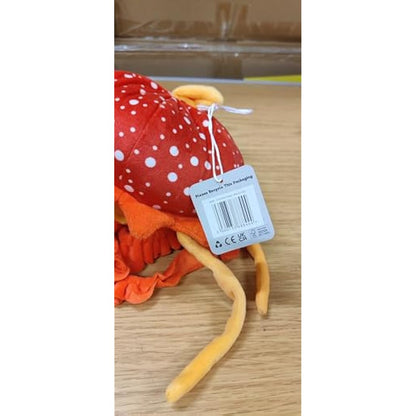 Zappi Co 100% Recycled Plush Jellyfish Orange Toy (33cm Height) Stuffed Soft Cuddly Eco Friendly animals Collection For New Born Child First kid