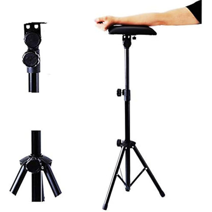 Tattoo Armrest Stand,Foldable Sponge Pad Arm Leg Rest Tripod with Adjustable Height for Tattooing Supplies PVC Leather Chair Stand Armrest for Tattoo Arm Rest