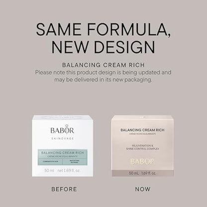 BABOR Skinovage Balancing Cream Rich, Supple Face Care Cream for Combination Skin, Mattifies and Moisturises the Skin, 50 ml