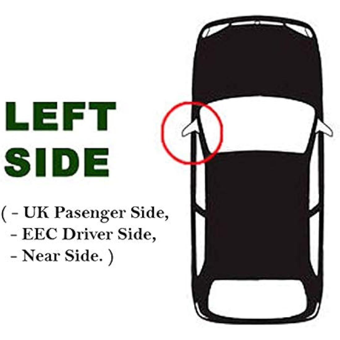 Fits Toyota Aygo, For 2009 to 2015 MAY Convex Wing Mirror Glass LEFT HAND (UK Passenger Side)