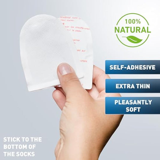 THE HEAT COMPANY Toewarmers - 5, 15 or 40 Pairs - EXTRA WARM - Adhesive - Foot Warmers - 8 Hours Warm Feet - Instant Heat - Air Activated - Purely Natural