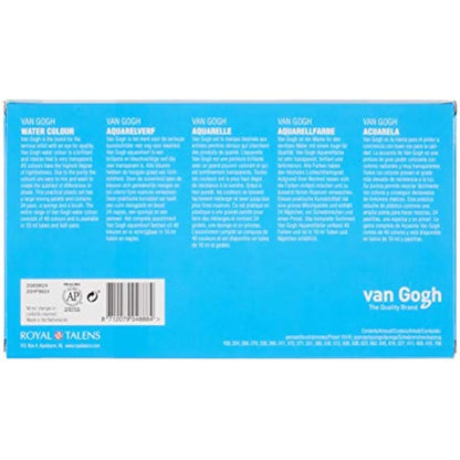 Royal Talens - Van Gogh Water Colour - Plastic Painting Box of 24 Paints with Brush