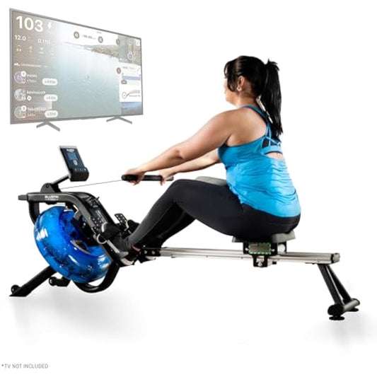Bluefin Fitness Foldable Rowing Machine | Blade Aqua W-1 - Water Resistance Rower | Blade Aqua M-1 Water Resistance Rowing Machine | LCD Digital Fitness Console