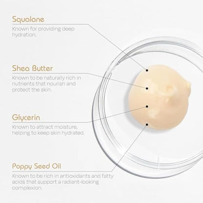 GentleCare Face Cream - For Dry and Sensitive Skin - With Shea Butter, Glycerin, Squalane and Poppy Seed Oil - Professional-Grade Fast-Absorbing Moisturiser - 75ml
