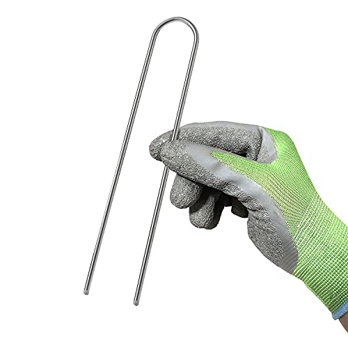 GardenMate Pack of 200 x 200mm multi-purpose steel Garden Securing Pegs - Ideal for hard floors - Made of 3.8mm thick galvanised steel wire
