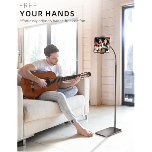 LanPavilion iPad Stand, Adjustable Metal Tablet Stand with Flexible Gooseneck, Compatible with iPad, Kindle, and Cell Phones (4.7''-13''), Ideal for Hands-Free Use