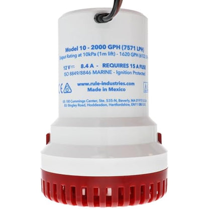 Rule Bilge Pumps, 2000 GPH Non-Automatic