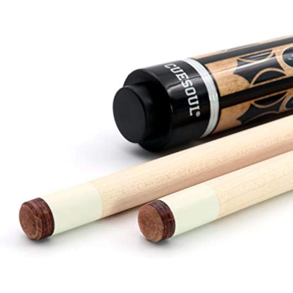 CUESOUL 58 Inches 19oz Joint Pool Cue Stick Billiards Premium Canadian Maple Pool Cue, Multi-layered Tip, 11.5/12.75mm Billiards Pool Cue Set Accessories