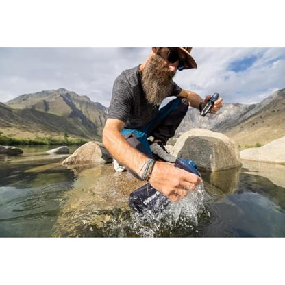 LifeStraw Peak Series - Collapsible Squeeze Bottle Water Filter System – 1L for Trail Running, Through Hiking, Travel, Cycling, and Fishing, Dark Mountain Gray