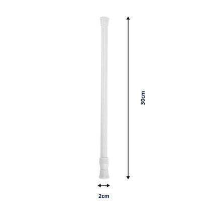 30-50cm Extendable White Net Curtain Rod for Cupboards and Windows