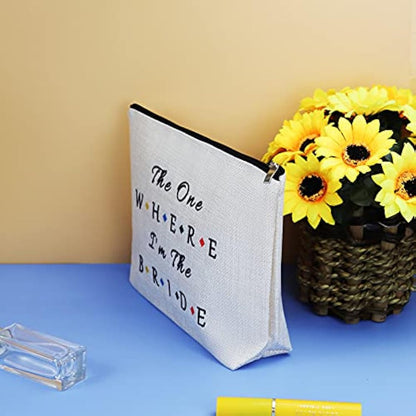 Bride Gift Bridal Makeup Bag Bride to Be Bridal Shower Gift Newly Engaged Travel Cosmetic Bag Engagement Bachelorette Party Gifts Future Mrs Gifts Valentine’s Day Wedding Present Toiletry Pouch