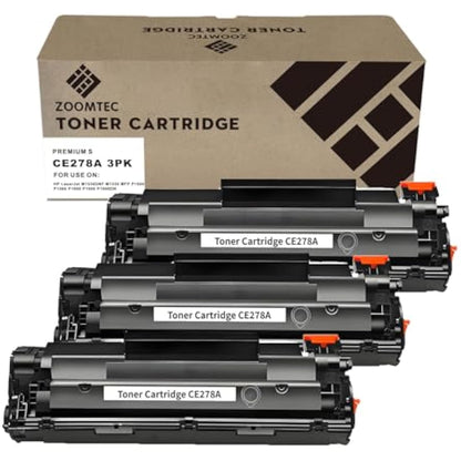 ZOOMTEC Compatible CE278A 78A Black Toner Cartridge Compatible for HP Laserjet Pro P1606 P1606DN P1600 P1560 P1566 M1536DNF M1536 MFP Canon i-Sensys LBP6230DW LBP6200D Printer (3 Black)