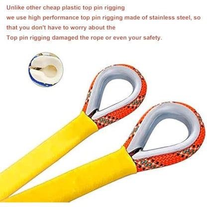 Gangying 50m Climbing Rope 8mm Outdoor Static Rock Climbing Rope High Strength Cord Safety Rope Braid Nylon Rope Escape Rope Fire Rescue Parachute Rope with 2 Carabiner