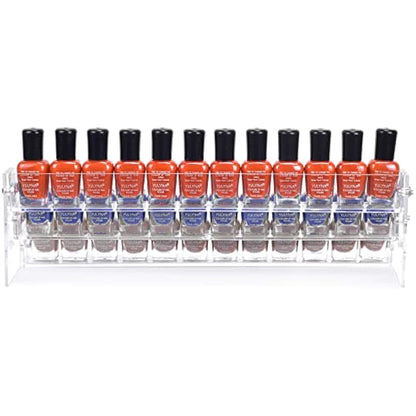 BTremary 3 Packs Clear Nail Polish Organiser Stand Shelf Rack, Acrylic Display Stand For Sunglasses Essential Oils, Paint Organiser Rack, Nail Varnish Storage to 36 Bottles (Fit 1-2oz Bottles)