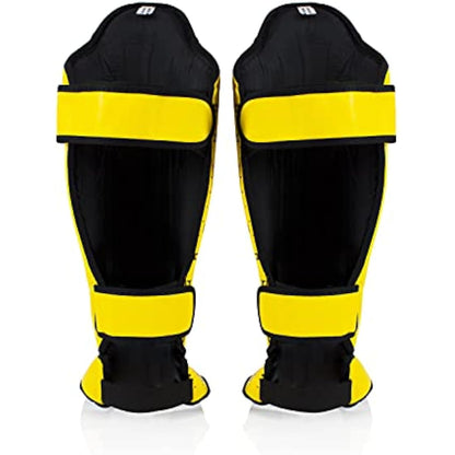 Fairtex Competition Muay Thai Shin Guards, SP5 - Black, Blue, Yellow