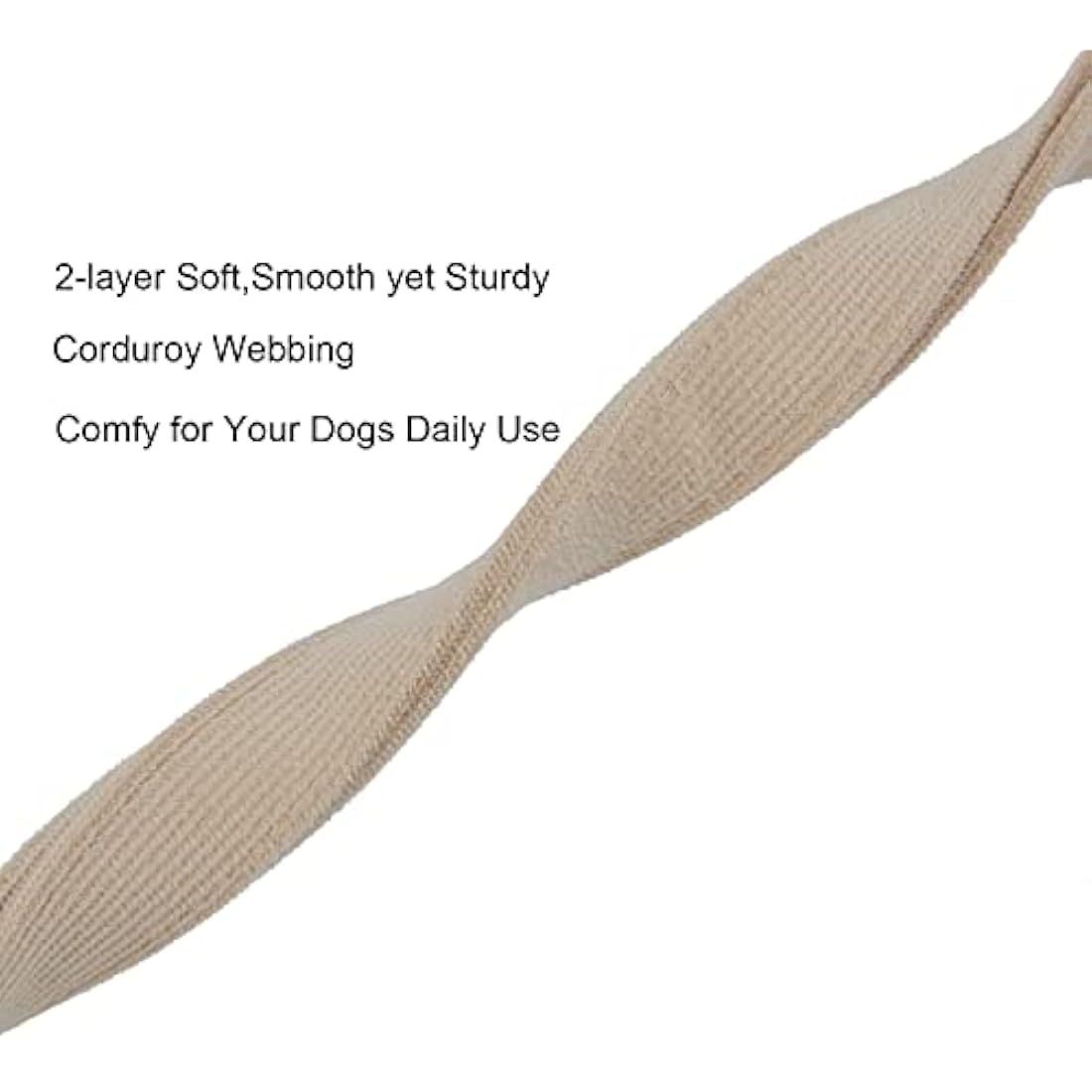 YUDOTE Ultra-soft Dog Collar Natural Cotton Corduroy Made for Medium Dogs with Sensitive Skin,Creamy White