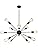 LynPon Sputnik Chandelier Black Industrial Sputnik Light 12 Lights Vintage Ceiling Fixture Modern Pendant Lighting for Living Room Bedroom