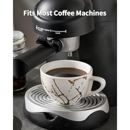 HOME DECOR Ceramic Cappuccino Cups Set of 4, 220ml Stackable Cappuccino Mugs and Saucer with Metal Stand for Coffee Lover, Cappuccino, Latte, Americano and Tea -White Golden