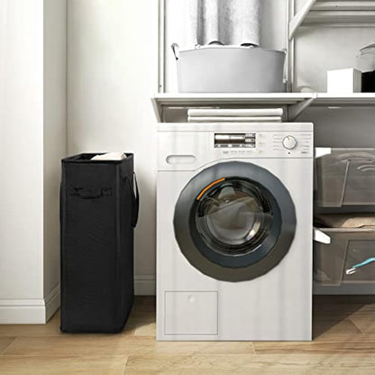 Chrislley Slim Laundry Basket Small Foldable Laundry Hamper Collapsible Washing basket Laundry Bin with Handle