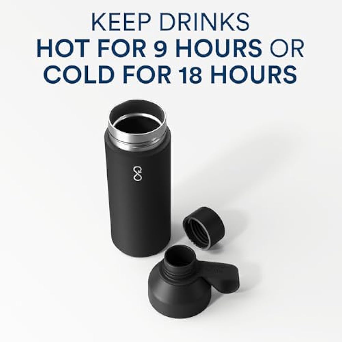 Ocean Bottle - Recycled Stainless Steel Bottle - Eco-Friendly & Reusable (Big 1l, Obsidian Black)