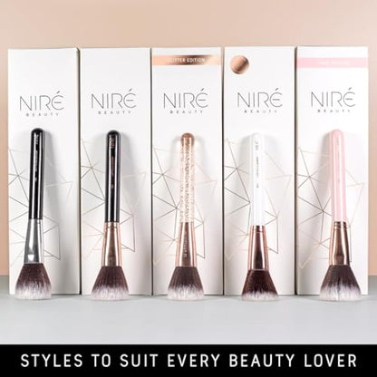 Niré Beauty Professional Makeup Brushes - 15-piece Award Winning Vegan Makeup Brush Set with Case, Blending Sponge, Brush Cleaner, Guide, Gift Box
