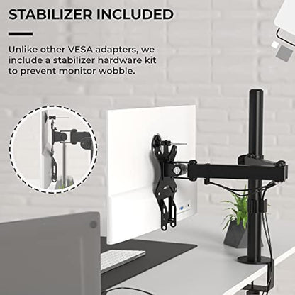 HumanCentric VESA Mount Adapter for HP Monitors 22er, 22es, 22f, 23er, 23es, 23f, 24ea, 24ec, 24er, 24es, 24f, 24fw, 25er, 25es, 25f, 27er, 27ea, 27es, 27f, 27fw, 27ec VESA Adapter Bracket (White)