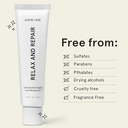 RELAX AND REPAIR Anti Aging Face Moisturizer for Men | Anti Wrinkle Cream for Face, Night Cream, Eye Cream with Niacinamide (Vitamin B3), Hyaluronic Acid, Vitamin E & Ceramides For Skin by Jaxon Lane
