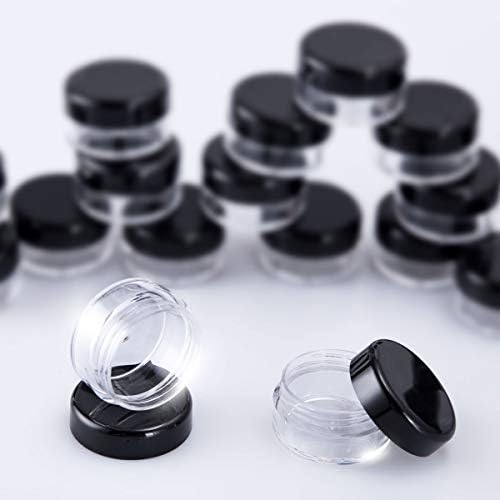 MELLIEX 60 Pieces Empty Sample Pots, 5g / 5ml Clear Plastic Travel Cosmetic Container Jars for Creams, Sample, Make-Up Storage