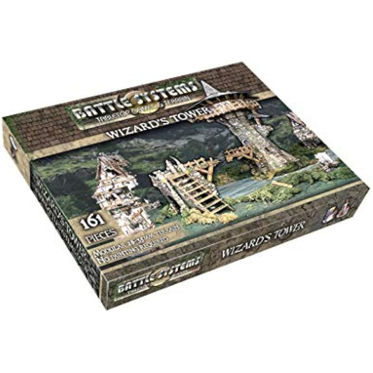 Battle Systems - Modular Fantasy Scenery - Perfect for Roleplaying and Wargames - Multi Level Tabletop Terrain for 28 mm Miniatures - Colour Printed Model Diorama - DnD Warhammer (Wizards Tower)