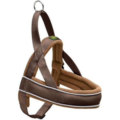 Hunter Racing Norwegian harness for dogs, nylon, reflective, coat-friendly, Brown, XXL