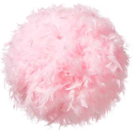 Waneway 50cm Feather Light Shade for Ceiling Pendant Light, Fluffy Lamp Shade Lampshade Lightshade for Table Lamp and Floor Lamp, Bedroom, Living Room, Wedding or Party Decor, ID 40cm, OD 50cm, Pink