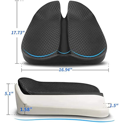 Seat Cushion for Car and Truck Driver Seat Office Chair Wheelchairs Orthopedic Ergonomic Memory Foam Coccyx Seat Sciatica Cushion for Tailbone Sciatica Relief Hemorrhoid Car Seat Pad