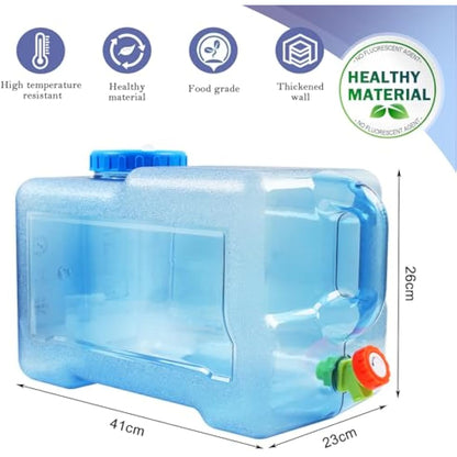 TIHOOK Water Container with Tap, Portable Camping Water Container, BPA-Free Drink Water Carrier, Easy Clean Water Tank, for Home, Camping Outdoor, Party, Van, RV, School, Emergency