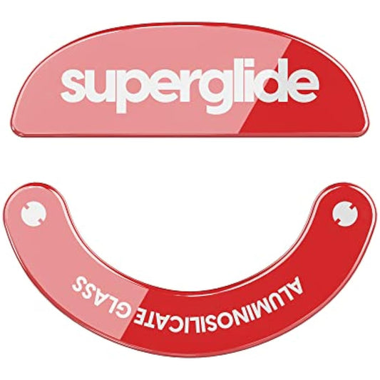 Superglide - Fastest and Smoothest Mouse Feet/Skates Made with Ultra Strong Flawless Glass Super Fast Smooth and Durable Sole for Pulsar X2 & X2 Mini Wireless Gaming Mouse (Red)