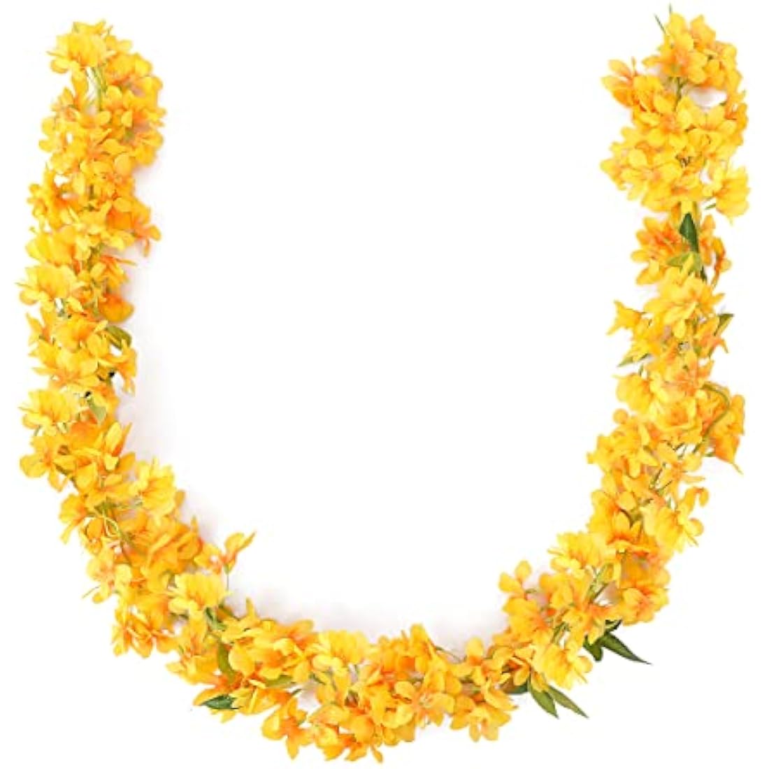 JUSTOYOU 2 Pcs 6FT Artificial Sakura Cherry Blossom Flowers Hanging Vine for Outdoor Indoor Wedding Wall Badroom Decoration (Cherry Blossom Yellow)