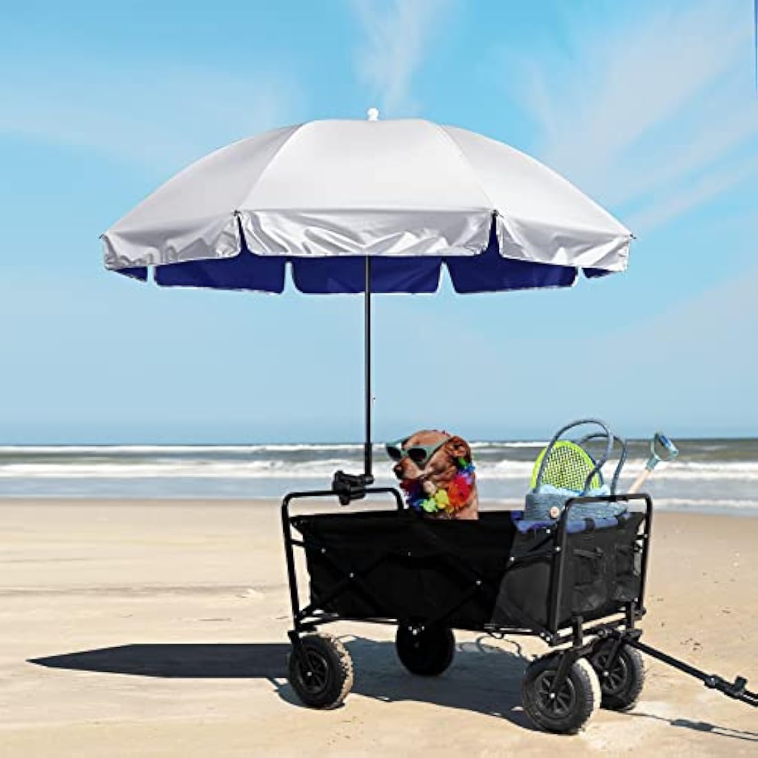 G4Free UPF 50+ Universal Clamp On Umbrella Adjustable Outdoor UV Protection Beach Chair Umbrella for Strollers, Wheelchairs, Patio Chairs, Golf Carts and Beach