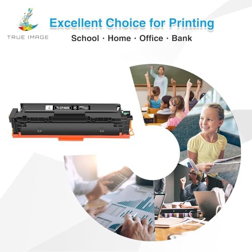 TRUE IMAGE Compatible for HP 201X 201A M277dw Toner Cartridge Replacement for Color LaserJet Pro MFP M252dw M252n M274n M277n M277c6 CF400X CF401X CF402X CF403X (Black,Cyan,Yellow,Magenta, 4-Pack)