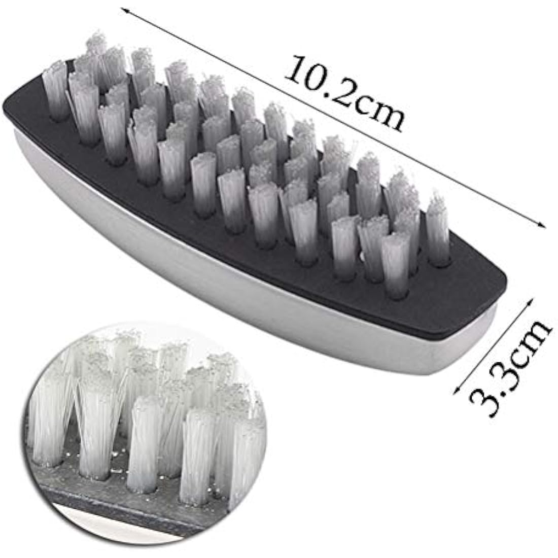 kuou Stainless Steel Nail Brush, 2 Pieces Hard Bristle Hand Wash Brushes Nail Clean Brush Handle Nail Finger Tip Scrubbing Brush Nail Brushes for Cleaning Nails and Toes Nails