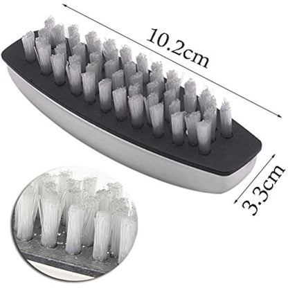 kuou Stainless Steel Nail Brush, 2 Pieces Hard Bristle Hand Wash Brushes Nail Clean Brush Handle Nail Finger Tip Scrubbing Brush Nail Brushes for Cleaning Nails and Toes Nails